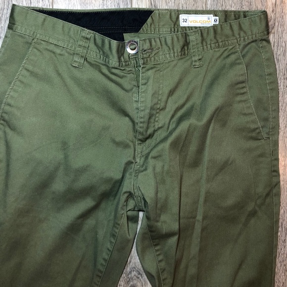 Size 32 Volcom Olive Green Modern Stretch Pants - Picture 3 of 7